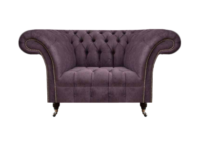 Elegant Chesterfield Purple Single-Seater Living Room Seat Noble Armchair