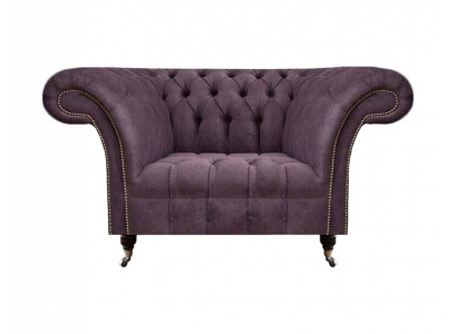 Elegant Chesterfield Purple Single-Seater Living Room Seat Noble Armchair
