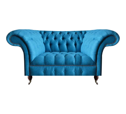 Blue Chesterfield Textile Two-Seater Furniture Designer Noble Sofas