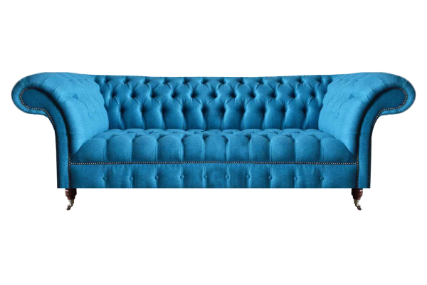 Sky blue Chesterfield three-seater stylish modern three-seater couch