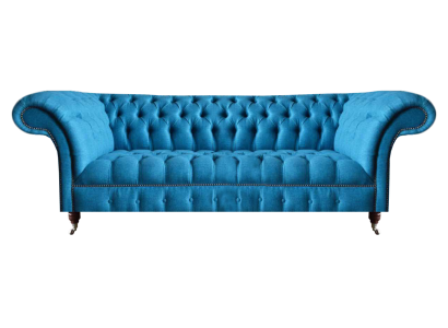 Sky blue Chesterfield three-seater stylish modern three-seater couch