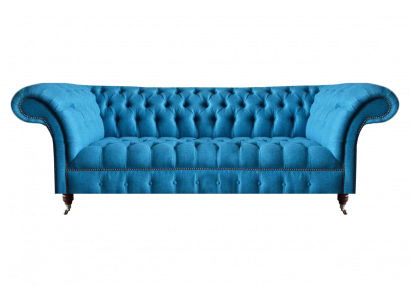 Sky blue Chesterfield three-seater stylish modern three-seater couch