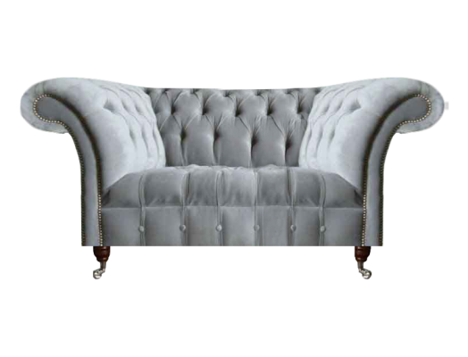 Light gray Chesterfield upholstered sofa designer seating furniture elegant modern couch