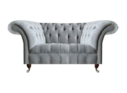 Light gray Chesterfield upholstered sofa designer seating furniture elegant modern couch