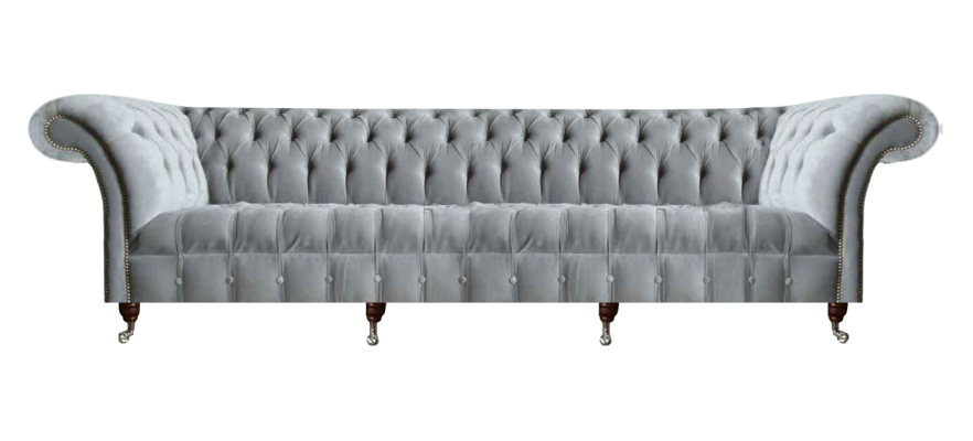 Light gray Chesterfield four-seater couch designer upholstered sofas noble sofa.