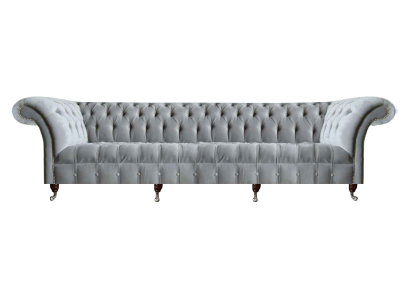 Light gray Chesterfield four-seater couch designer upholstered sofas noble sofa.