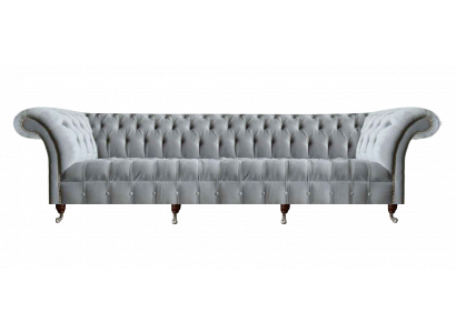 Light gray Chesterfield four-seater couch designer upholstered sofas noble sofa.