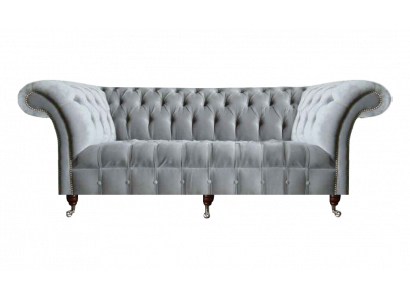 Living room grey three-seater luxurious textile sofa modern elegant couches
