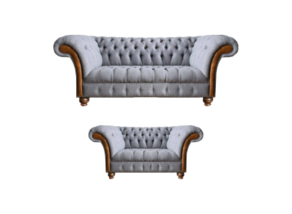 Light gray Chesterfield sofas designer textile couches upholstered seating furniture