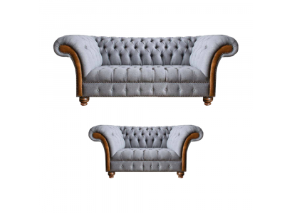 Light gray Chesterfield sofas designer textile couches upholstered seating furniture