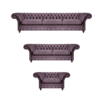 Luxurious Chesterfield Upholstery Set Noble Three-Seater Two-Seater Armchair