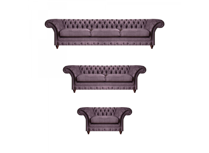 Luxurious Chesterfield Upholstery Set Noble Three-Seater Two-Seater Armchair
