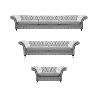 White Chesterfield couches designer three-seater luxury two-seater armchair