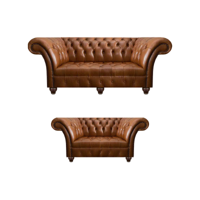 Luxurious brown leather sofa set designer seating furniture 3-seater couch