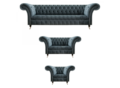 Chesterfield gray sofa set designer upholstered sofas noble armchair