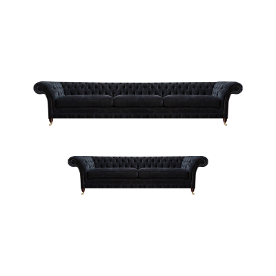Black Chesterfield upholstered sofas designer living room fabric sofas