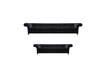 Black Chesterfield upholstered sofas designer living room fabric sofas