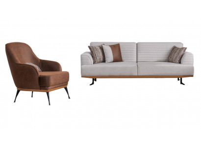 Luxury 2-piece sofa set with a three-seater sofa and armchair for the living room