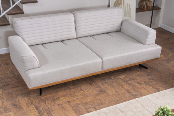 Luxurious gray-brown living room set with two three-seater sofas and two armchairs