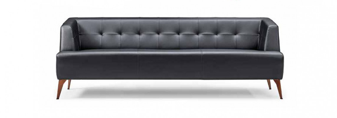 Black living room seating set Noble three-seater cocktail chair 2-piece set