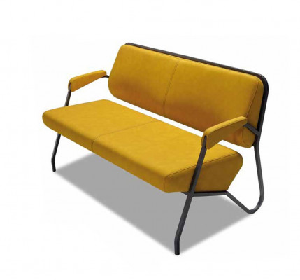 Luxurious Yellow Living Room Seating Set Designer 3-Seater Armchair 2-piece Set