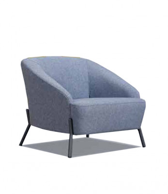 Gray-Blue Sofa Set Designer Upholstered Couches Modern 2-Seater Armchair