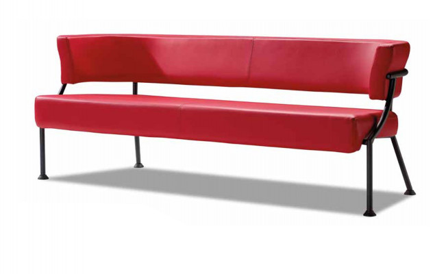 Red sofa set modern faux leather bench designer single-seater 2-piece set