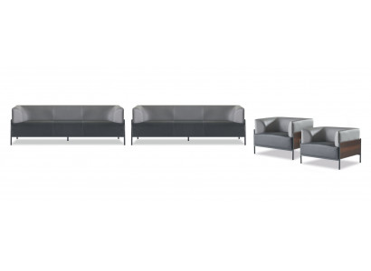 Exclusive Universal Sofa Set 4pcs Leather Black Modern Designer