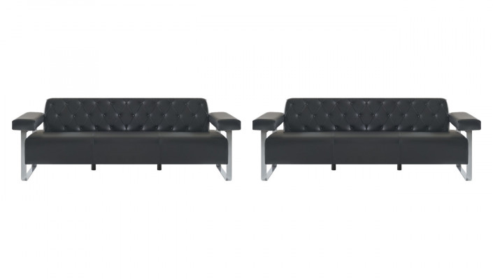 Sofa set office leather sofas 2-piece 3-seater Chesterfield modern designer