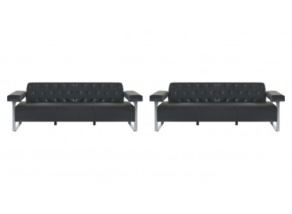 Sofa set office leather sofas 2-piece 3-seater Chesterfield modern designer