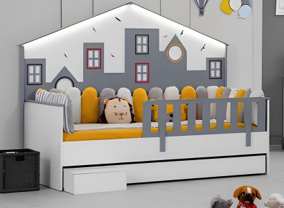 Bed frame children's bed children's room children's furniture light wood