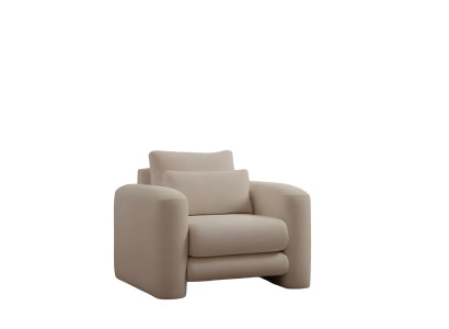 White upholstered armchair modern living room single-seater elegant cocktail chair