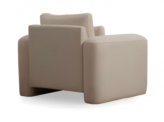 White upholstered armchair modern living room single-seater elegant cocktail chair