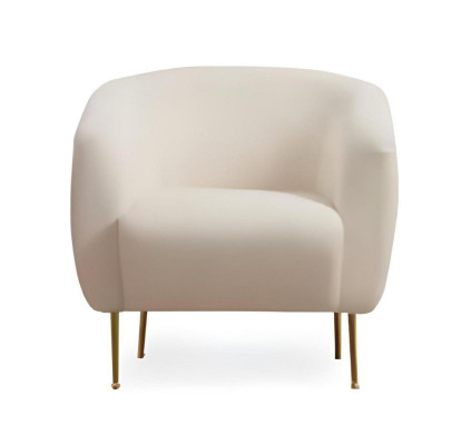 White upholstered armchair living room seating furniture solid-colored luxurious armchair