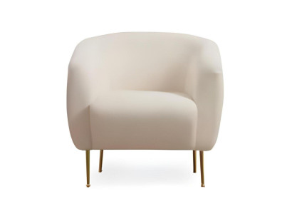 White upholstered armchair living room seating furniture solid-colored luxurious armchair