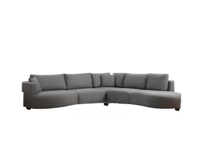 Modern gray L-shaped corner sofa living room couch upholstered furniture wooden frame