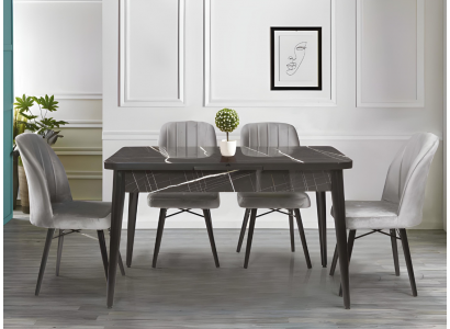 Designer black dining table luxurious dining room furniture with extendable top