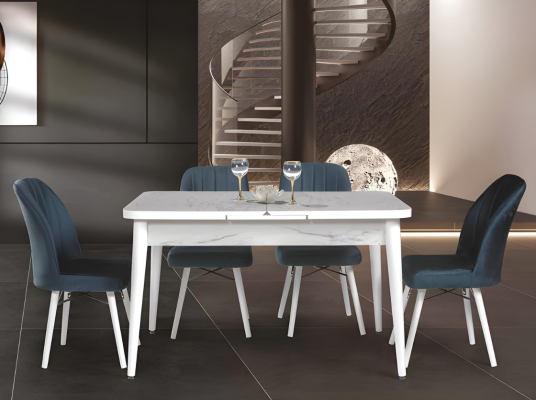 White kitchen table designer dining room dining table luxury rectangular table