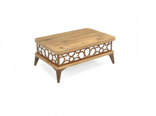 Brown-white coffee table, designer extendable living room elegant coffee table