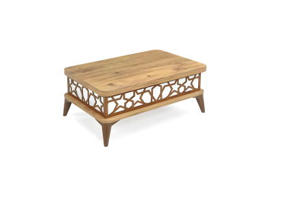 Brown-white coffee table, designer extendable living room elegant coffee table
