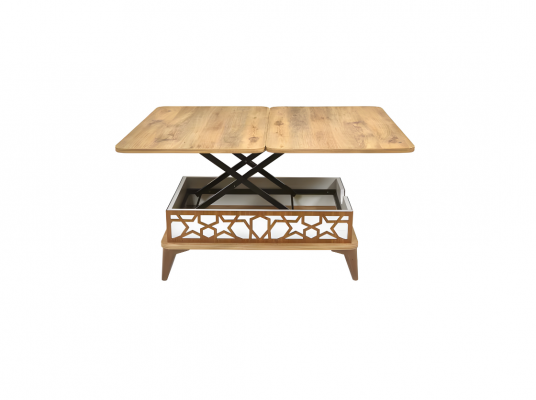 Brown-white coffee table, designer extendable living room elegant coffee table