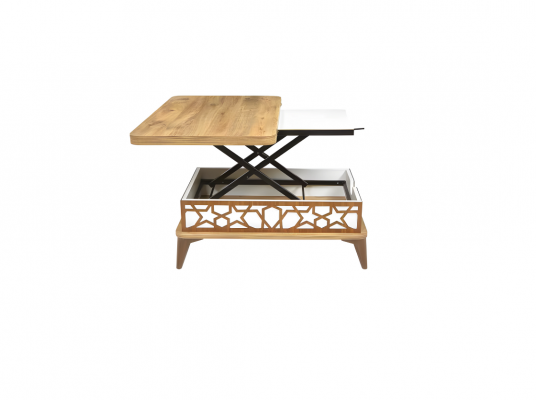 Brown-white coffee table, designer extendable living room elegant coffee table