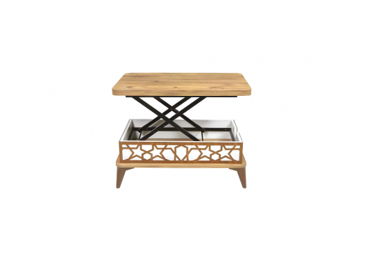 Brown-white coffee table, designer extendable living room elegant coffee table