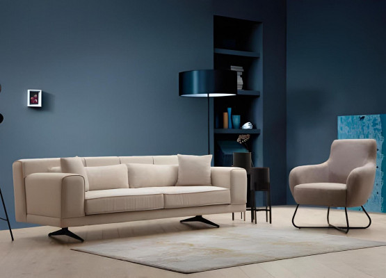 Stylish White Single-Seater Living Room Monochrome Armchair Luxury Furniture