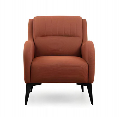 Orange armchair modern design style solid color textile material living room