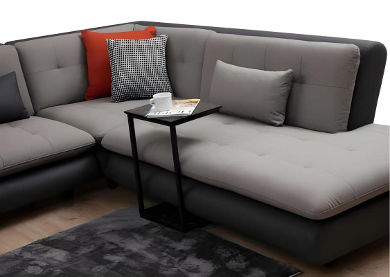 U-shaped sectional sofa living room textile material with cushions modern design style