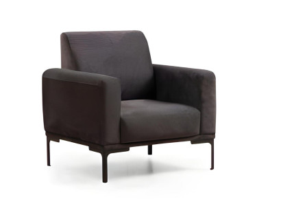 Black Armchair Solid Color Modern Design Style Living Room Study