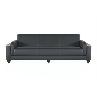 Black living room seating set designer three-seater armchair coffee table