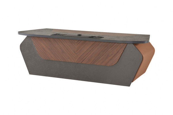 Office room set 3-piece, office table, sideboard, dresser, modern rectangular style