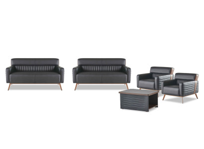 Sofa Office Room Set 5-piece Modern Design 2-seater Armchair Coffee Table